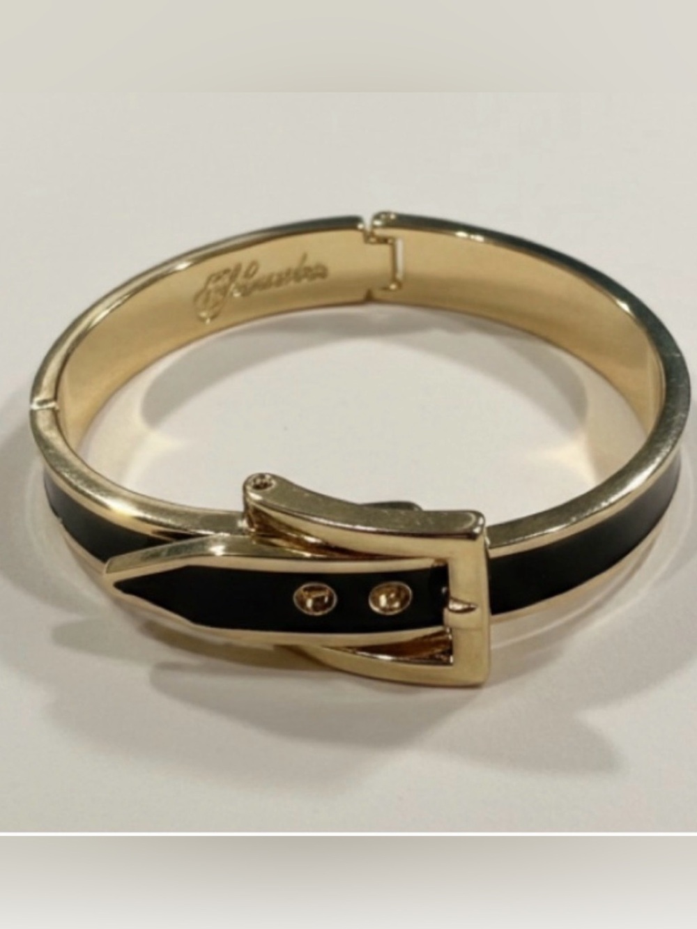 Plunder Design Black and Gold Buckle Bracelet NWOT